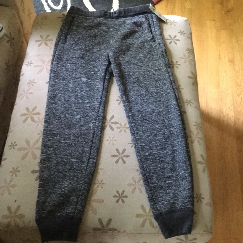 Abercrombie joggers*NWT*13/14*dk gray*zip pockets
